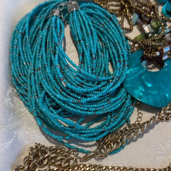 Turquoise Ocean Mermaidcore Necklace Jewelry Lot #167 - Picture 2 of 8